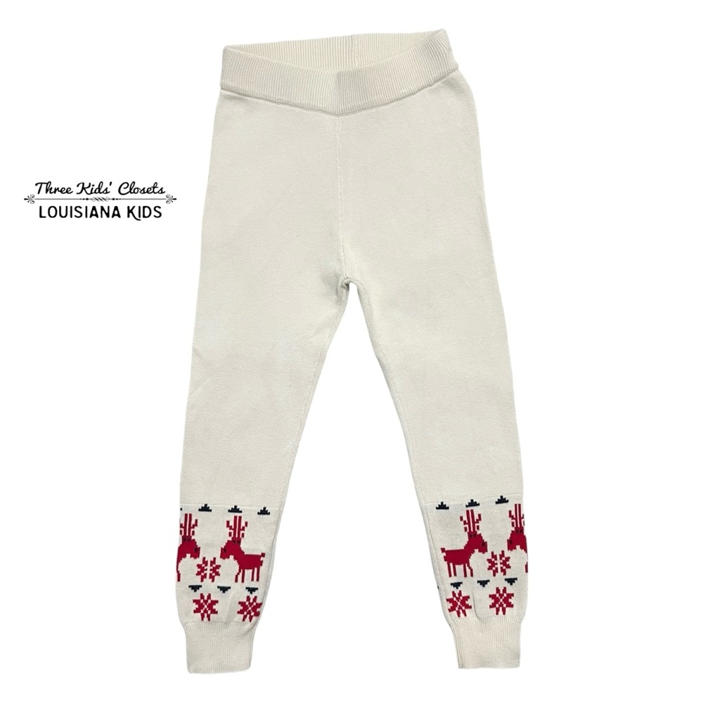 Hanna Andersson Sz 110 (5) Christmas Holiday Reindeer Sweater Leggings
